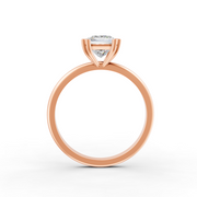 Princess Cut Real Moissanite Double 4 Prong Solitaire Ring 14K Gold Plated